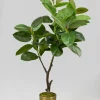5ft Tall Potted Real Touch Rubber Tree