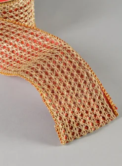 16.40ft Zardozi Red Gold Ribbon