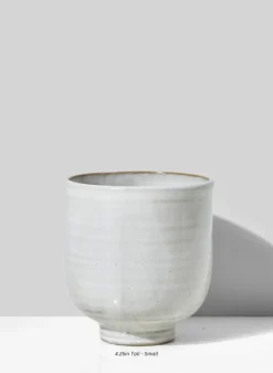 Glazed Ceramic Pedestal Bowl, Set of 2