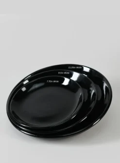 Glossy Black Ceramic Saucers