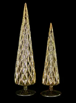 Gold Diamond Glass Christmas Tree