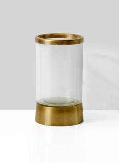 Gold & Glass Candle Hurricane