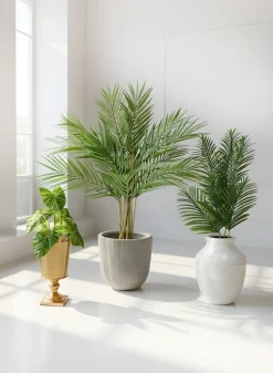 Gold Pedestal Aluminum Urns