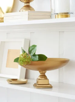 Gold Pedestal Bowl & Urn Vases