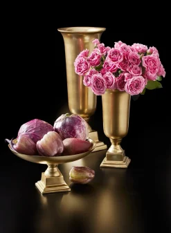 Gold Pedestal Bowl & Urn Vases