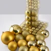 Gold Shiny / Matte / Glitter Plastic Balls, Set of 94