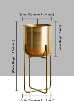 Gold Soho Planter With Stand