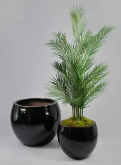 Grand Bowl Clay & Ceramic Planter, Mesquite Black