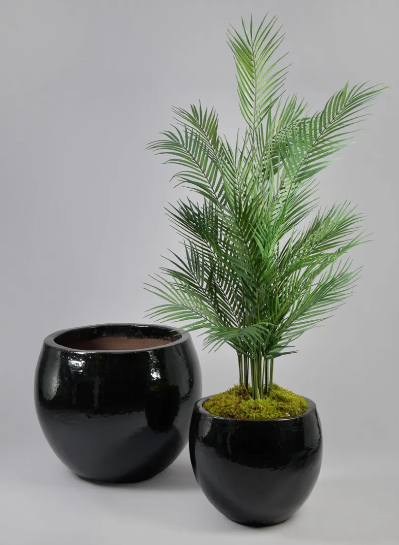 Grand Bowl Clay & Ceramic Planter, Mesquite Black