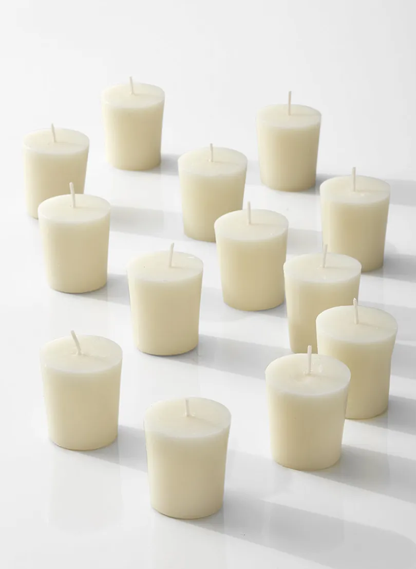 15-Hour Ivory Votive Candles, Set of 24