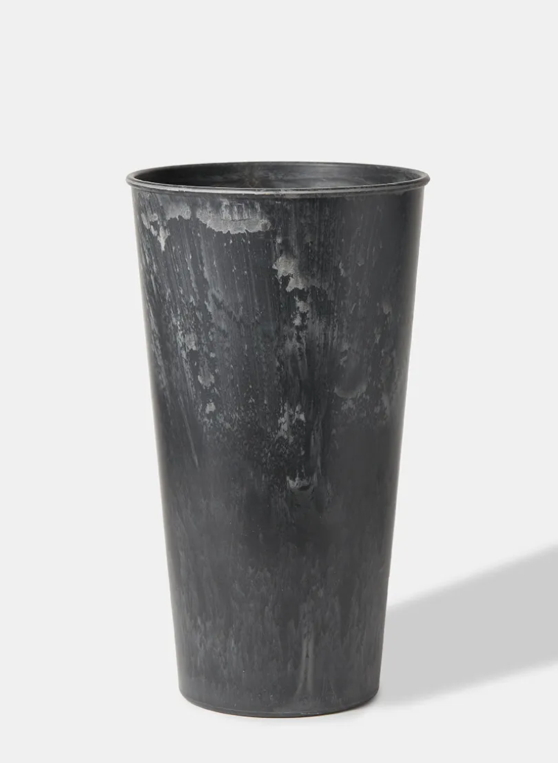 13 in Aged Black Tall Flower Bucket