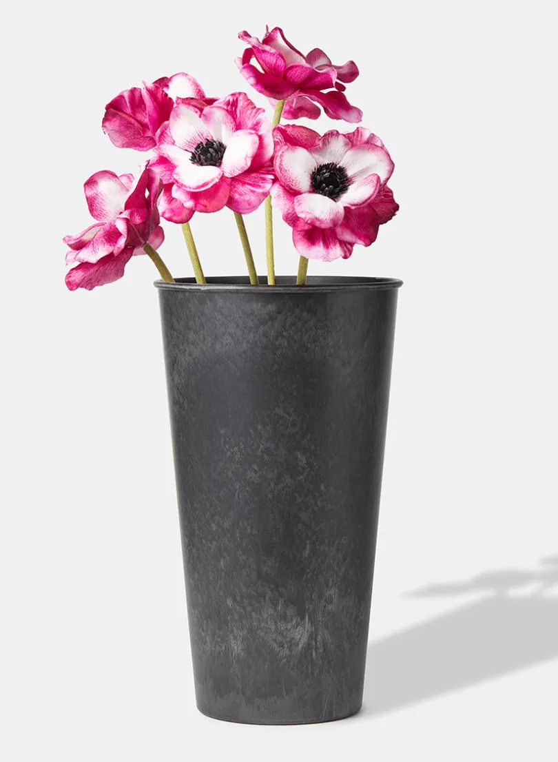 13 in Aged Black Tall Flower Bucket