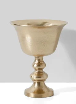 12in Chateau Gold Pedestal Aluminum Urn