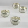 3.5in Diameter Matka Antique Silver Glass Bowl, Mini, Set of 4