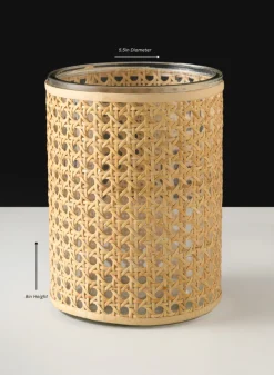 Indochine Cane Weaved Glass Cylinder