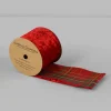 4in Double Sided Wired Red Velvet Christmas Ribbon, 10 Yards