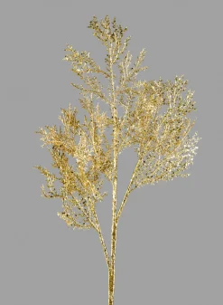 32in Glittered Gold Fern Spray