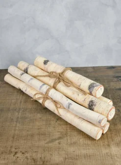 19.5in Long Artificial Birch Pole Stack, Set of 3