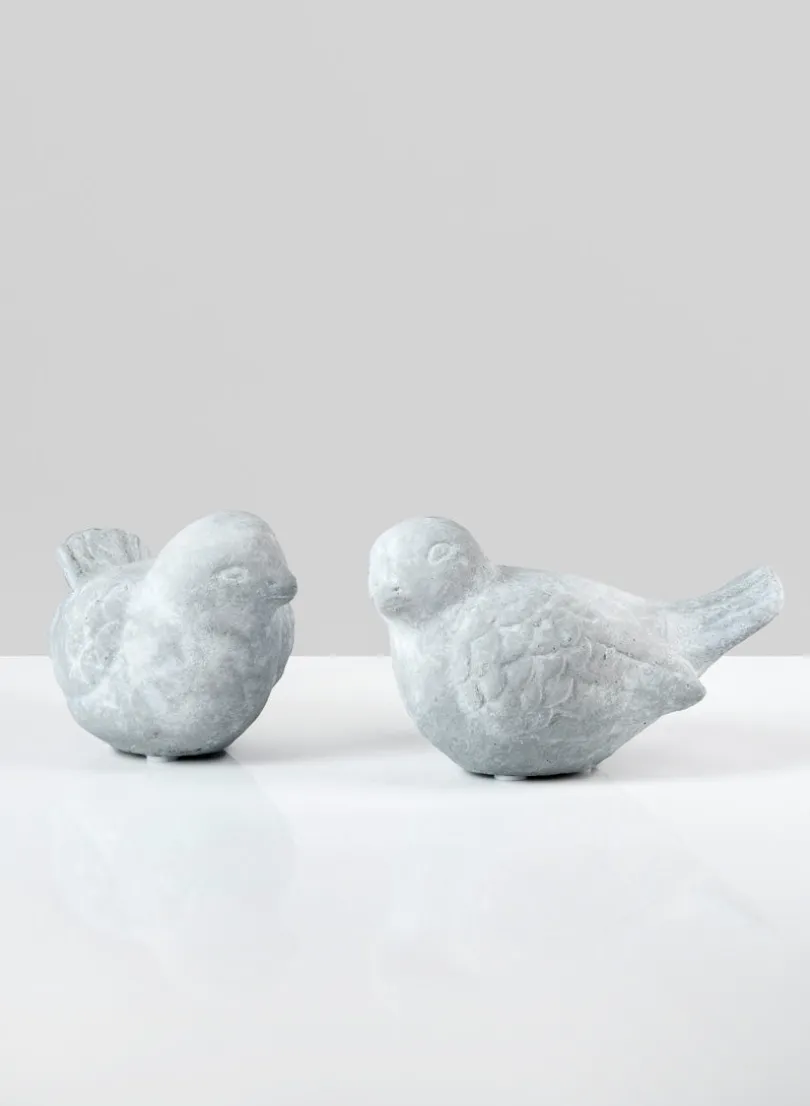 5in Long Atelier Antiqued Cement Bird, Case of 2