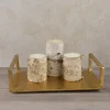 14in Long Atelier Deco Metal Tray, Old Gold