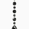 8in Long Black Crystal Ornament