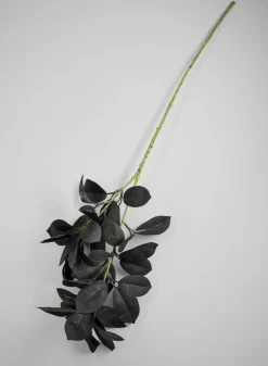 27in Long Black Rubber Fig Leaf Spray, Case of 12