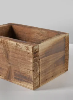 7in Long Burnt Wood Box, Mini