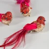 5in Long Decorative Red Bird, Set of 4