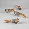 5in Long Decorative Red Brown Bird, Set of 4