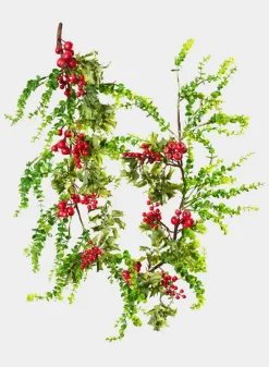 60in Long Eucalyptus and Red Berry Garland