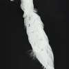12in Long Fancy White Peacock Ornament, Case of 6