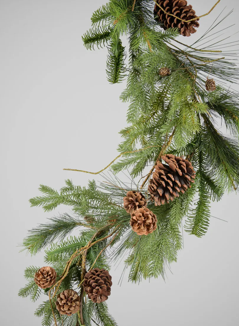 58in Long Festive Pine Garland with Pinecone Assortment, Case of 4