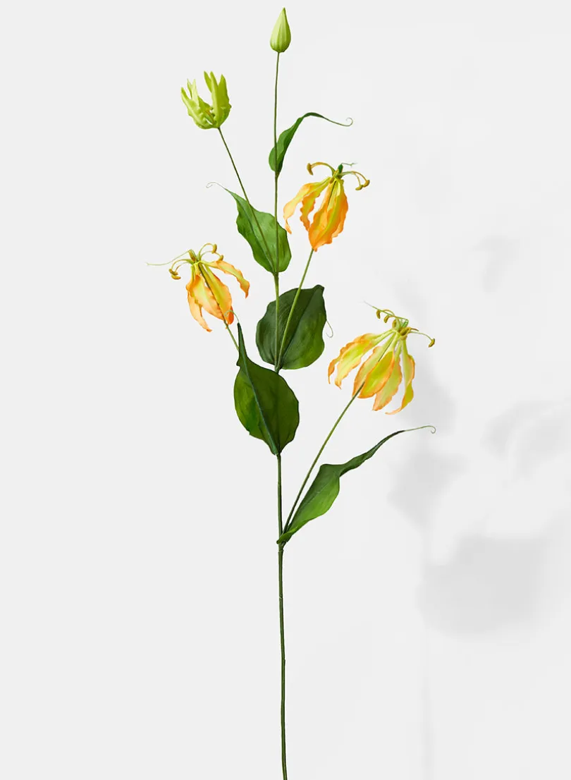46in Long Flame Orange Gloriosa Lily Spray, Case of 12