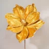 12in Long Flocked Gold Magnolia Pick, Bundle of 12