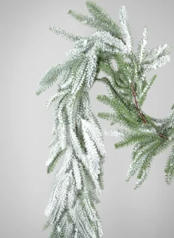 72in Long Fresh Snow Look Pine Garland