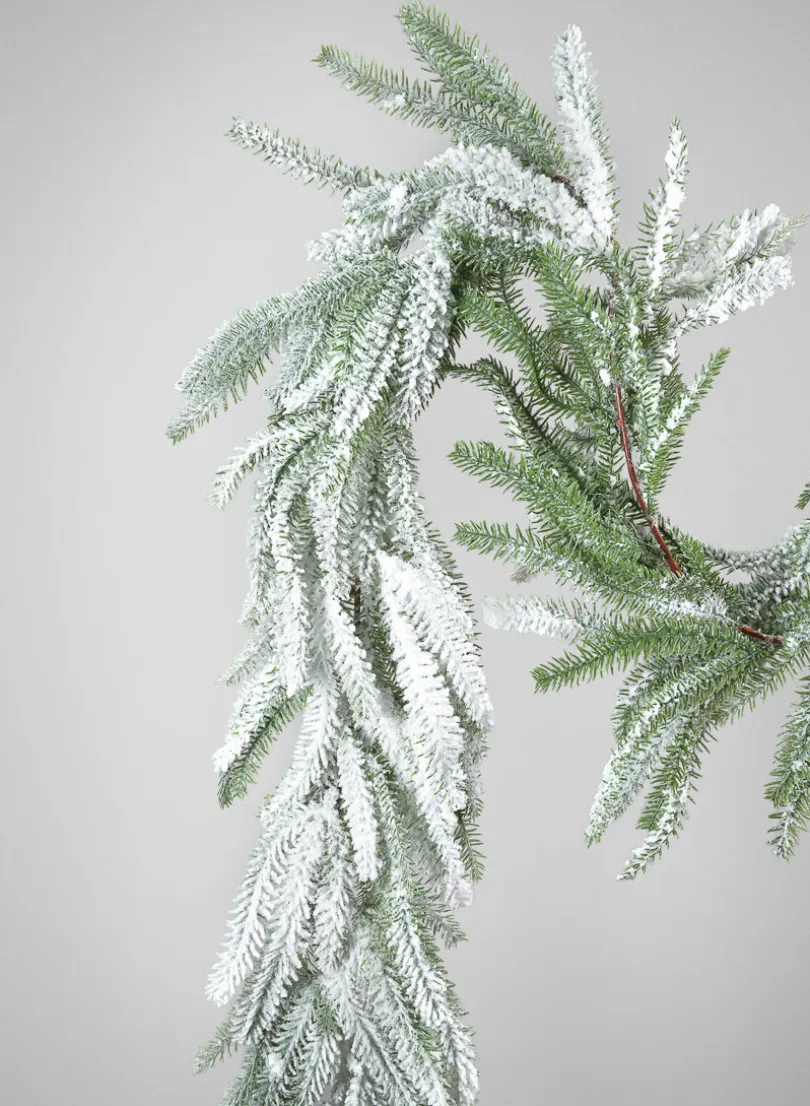 72in Long Fresh Snow Look Pine Garland