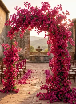 41in Long Fuchsia Bougainvillea Spray, Case of 12