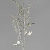 36in Long Glittered Silver Pearl Spray