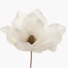9in Long Glittered White Magnolia Pick, Case of 48