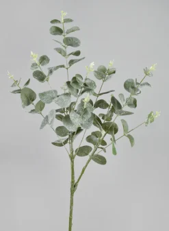 33in Long Glitter Frost Eucalyptus Leave Spray, Case of 12