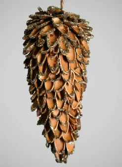 5in Long Glitter Tip Pine Cone Ornament