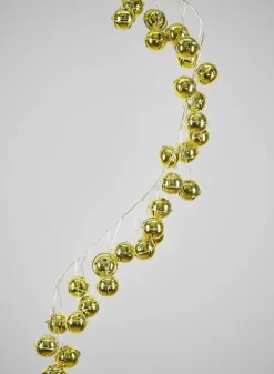 60in Long Gold and Matt Gold Jingle Bell Garland with Gold Wire
