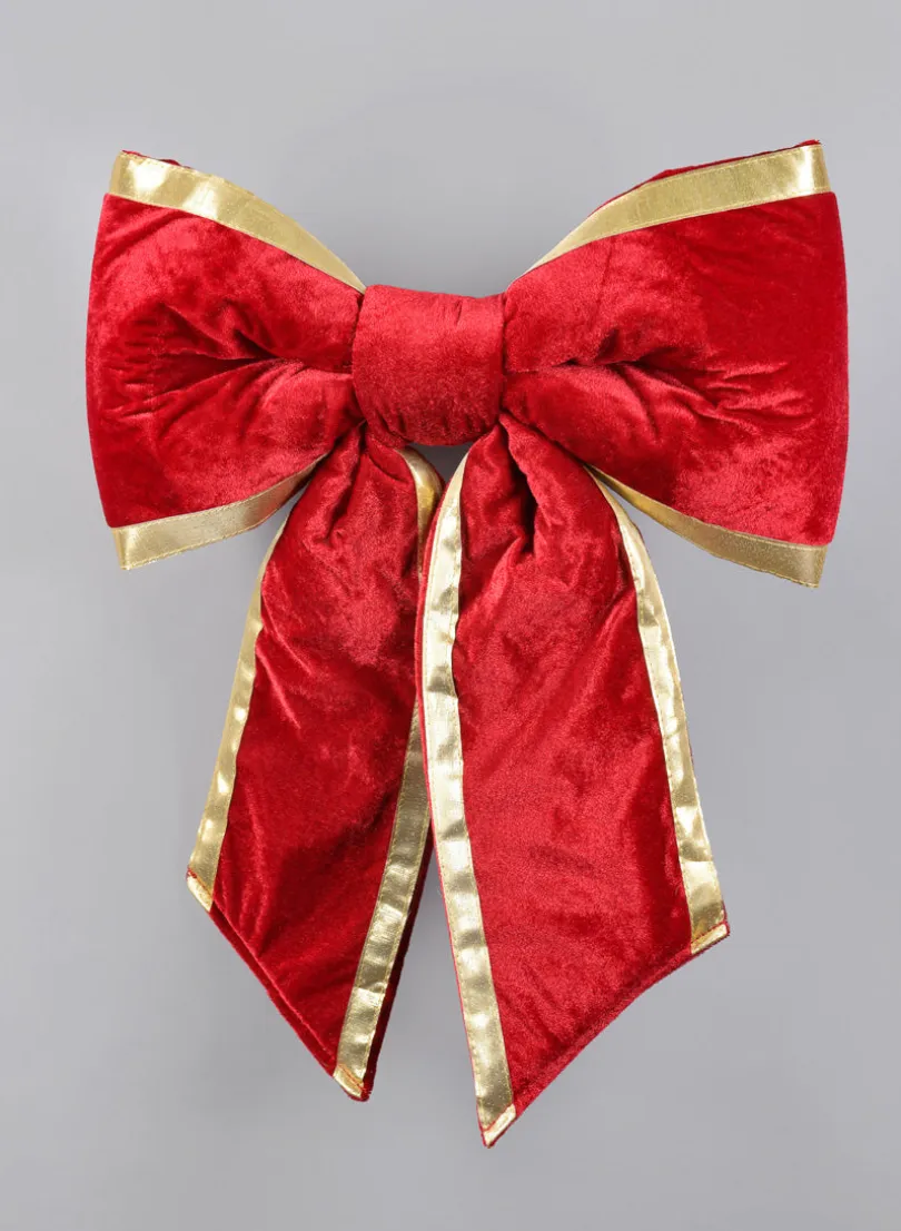 22in Long Gold Edge Velvet Bow