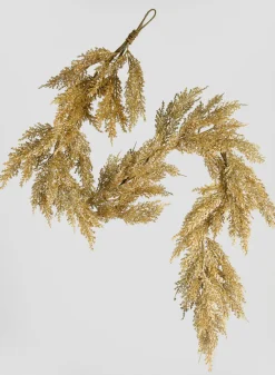 65in Long Gold Glitter Cedar Garland