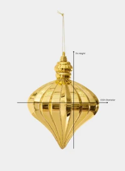 7in Long Gold Glittered Plastic Onion Ornament