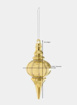 5in Long Gold Glittered Plastic Finial Ornament