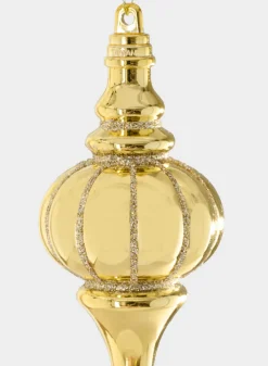 5in Long Gold Glittered Plastic Finial Ornament