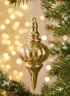 5in Long Gold Glittered Plastic Finial Ornament