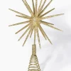 11in Long Gold Glitter Starburst Tree Plastic Topper