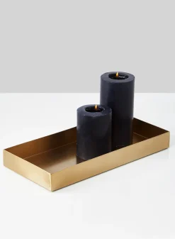 13in Long Gold Rectangular Iron Tray